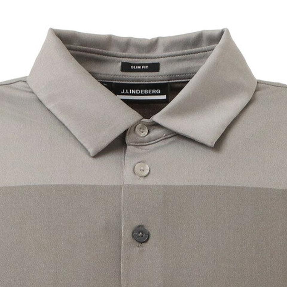 J.LINDEBERG(メンズ)ゴルフウェア 4WAYストレッチ バイカラーブリッジロゴポロシャツ スリムフィット 071-24444-012