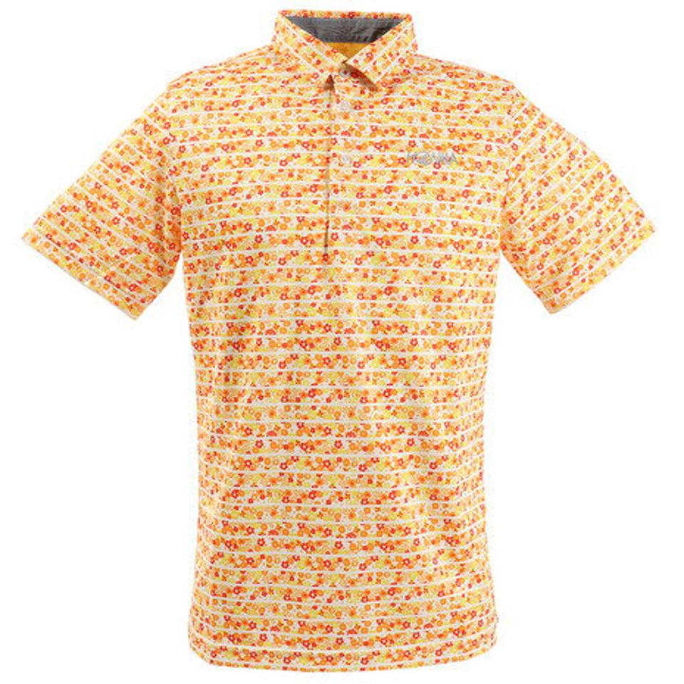 本間ゴルフ(HONMA) ゴルフウエア メンズ 花柄ボーダーミックス ショートスリーブシャツ 031-733124-OG (メンズ)