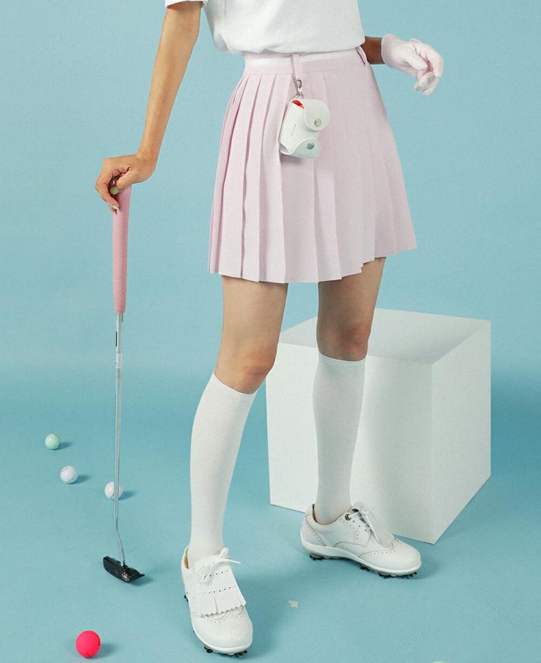 パンツ裏地配色プリーツスカート・全2色・b02727 レディース 【sk】スカートパンツ ミニスカート プリーツ パンツスカート ショートパンツ シンプル 単色 ガーリー ベルトループ ピンク 春 夏 人気 韓国ファッション GOLFWEAR ゴルフウェア