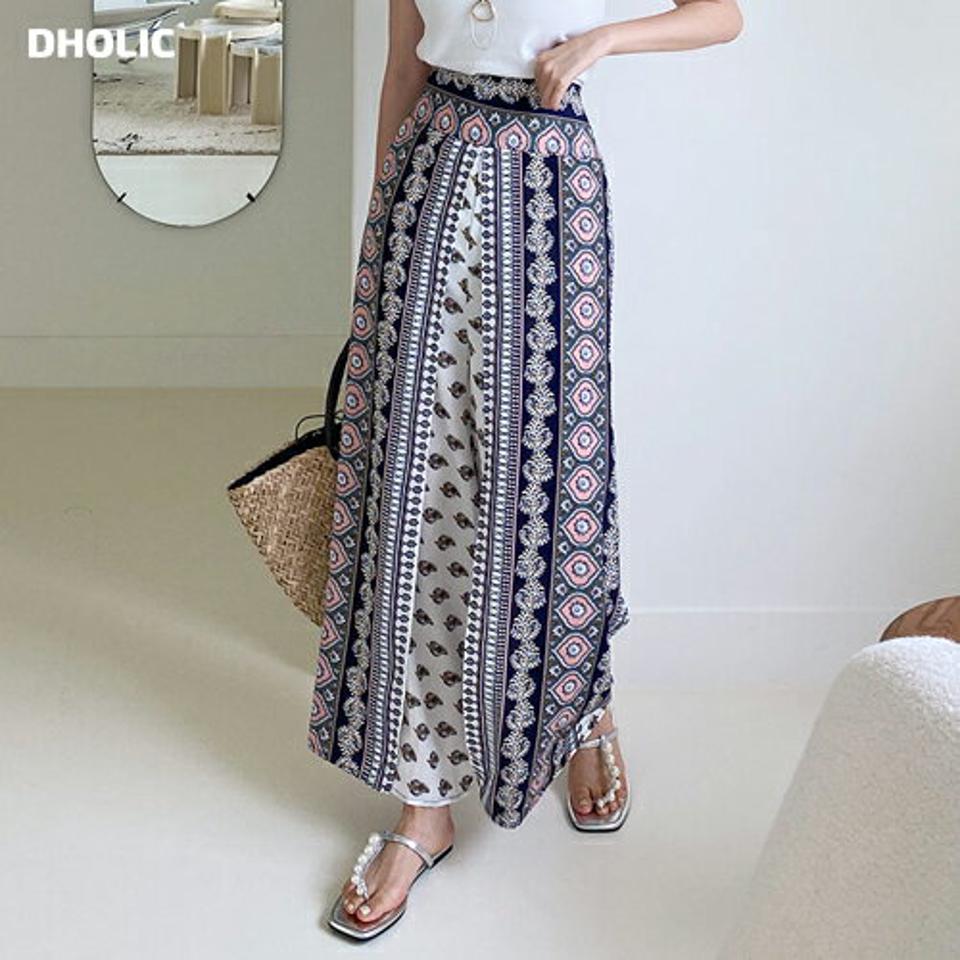【10%OFF】エスニックフレアパンツ・全3色・b67336 レディース 【pt】パンツ ズボン ロングパンツ エスニック柄 総柄 リゾート 海 プール フレア ワイドパンツ ハイウエスト シャーリング カジュアル ラフ 夏 韓国ファッション 人気 ボトムス セール SALE