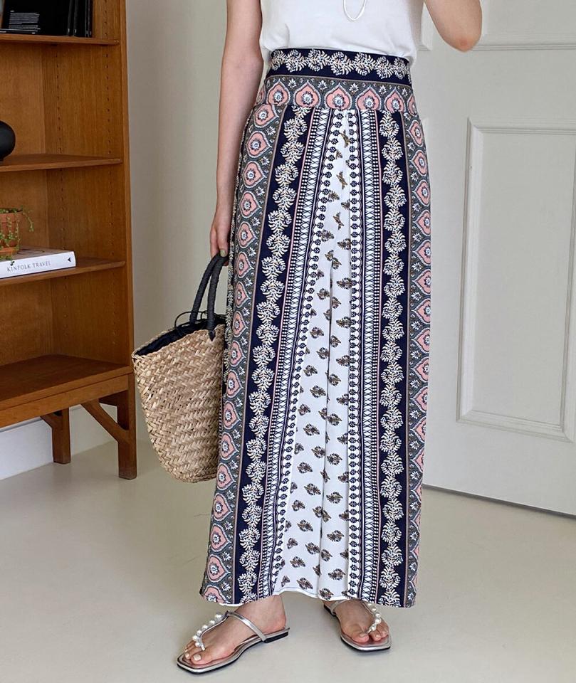 【10%OFF】エスニックフレアパンツ・全3色・b67336 レディース 【pt】パンツ ズボン ロングパンツ エスニック柄 総柄 リゾート 海 プール フレア ワイドパンツ ハイウエスト シャーリング カジュアル ラフ 夏 韓国ファッション 人気 ボトムス セール SALE