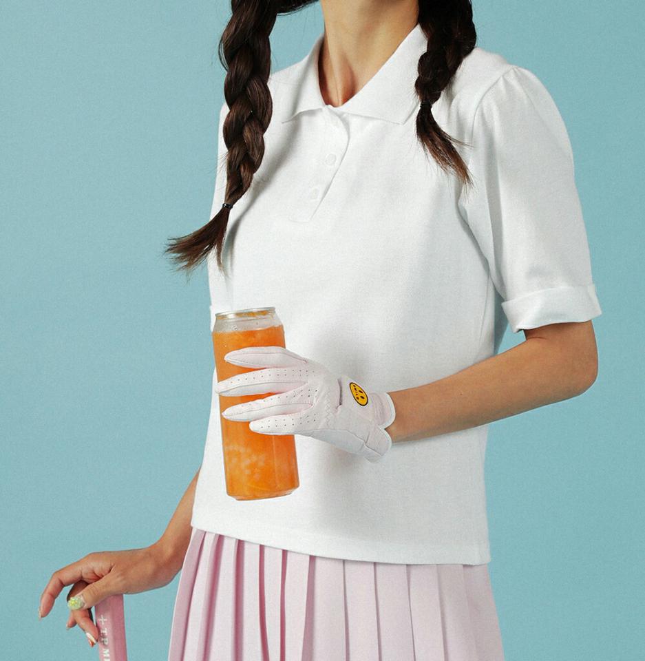 ロールアップポロカラーTシャツ・全4色・t02696 レディース 【tops】トップス Tシャツ 半袖 ポロシャツ ポロ襟 単色 無地 シンプル ベーシック カジュアル 大人 クロップド丈 パフスリーブ 夏 韓国ファッション GOLFWEAR ゴルフウェア