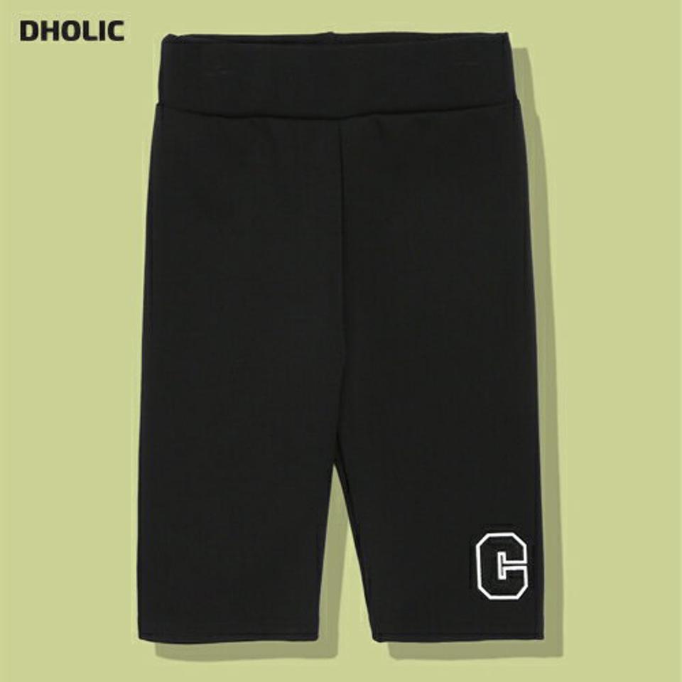 Cパッチショートレギンス・全2色・t02730 レディース 【pt】ボトムス レギンス パンツ ズボン ハーフレギンス ショート丈 ショートパンツ ロゴ シンプル イニシャル カジュアル ウエストゴム 春 夏 秋 韓国ファッション GOLFWEAR ゴルフウェア