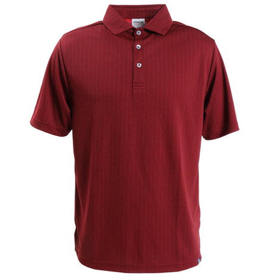 パフォーマンスギア(PG)(メンズ)ゴルフウェア 吸汗 速乾 メンズ ストライプジャガードポロシャツ PGLS-2001 RED