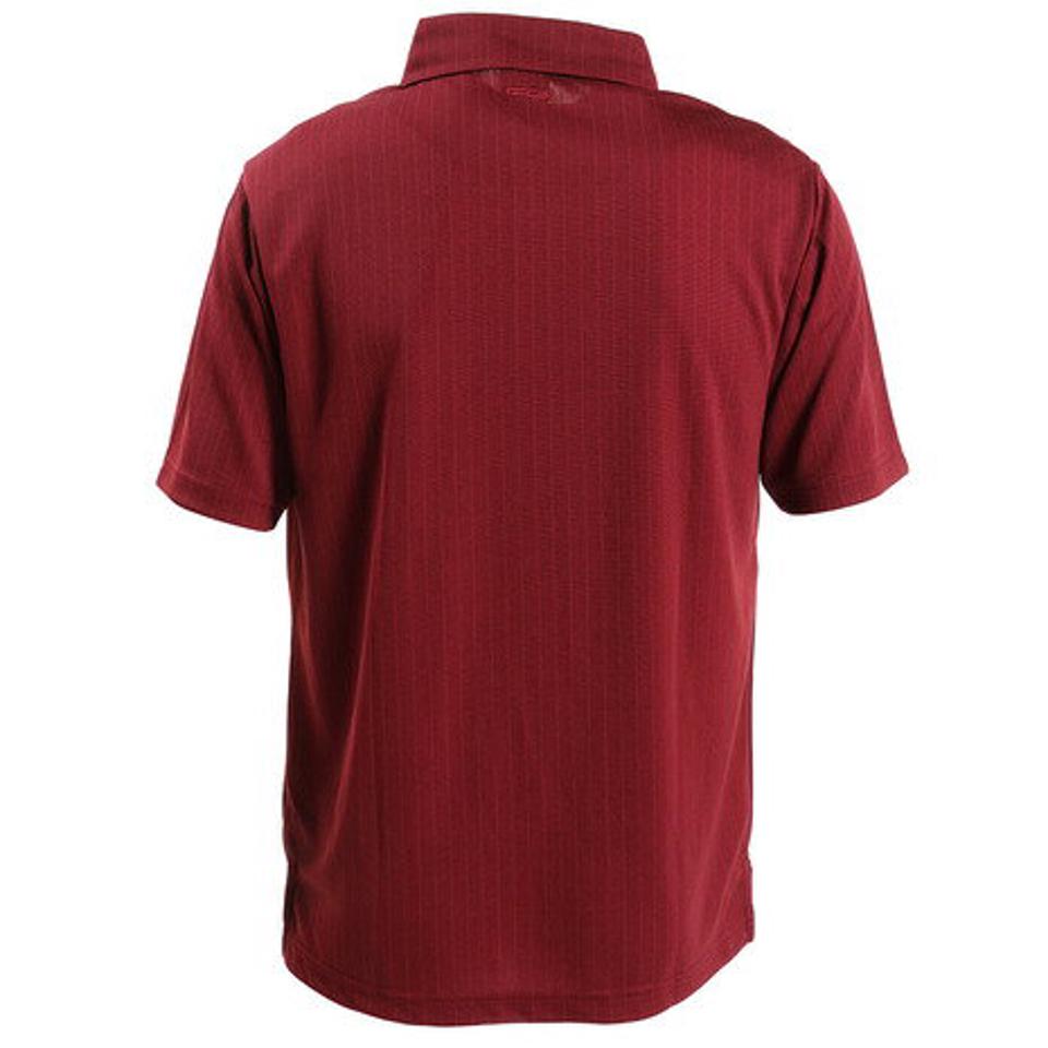 パフォーマンスギア(PG)(メンズ)ゴルフウェア 吸汗 速乾 メンズ ストライプジャガードポロシャツ PGLS-2001 RED