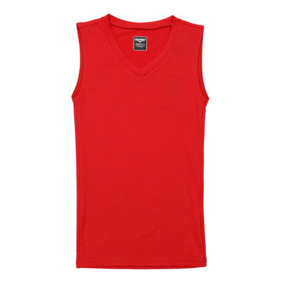 デュアリグ(DUARIG) サッカー ジュニア インナー ストレッチVネックノースリーブ 742D7ES3041 赤 タンクトップ シャツ (キッズ)