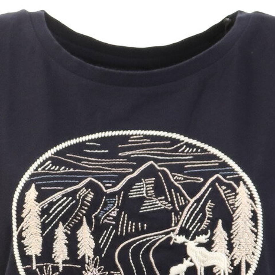 エルケクス(ELKEX) Tシャツ レディース 半袖 ロング丈 EMBROIDERY チュニック 882EK0UK3232NVY ネイビー (レディース)