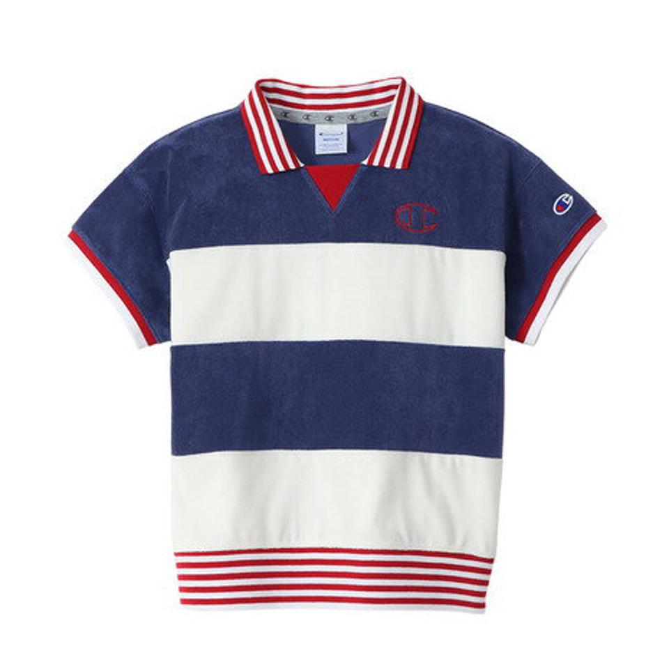 チャンピオン(CHAMPION) ゴルフウェア UVカット 日焼け防止 ボーダー 半袖ポロシャツ CW-VG302 370 (レディース)