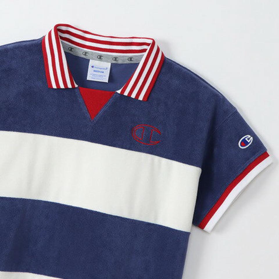 チャンピオン(CHAMPION) ゴルフウェア UVカット 日焼け防止 ボーダー 半袖ポロシャツ CW-VG302 370 (レディース)