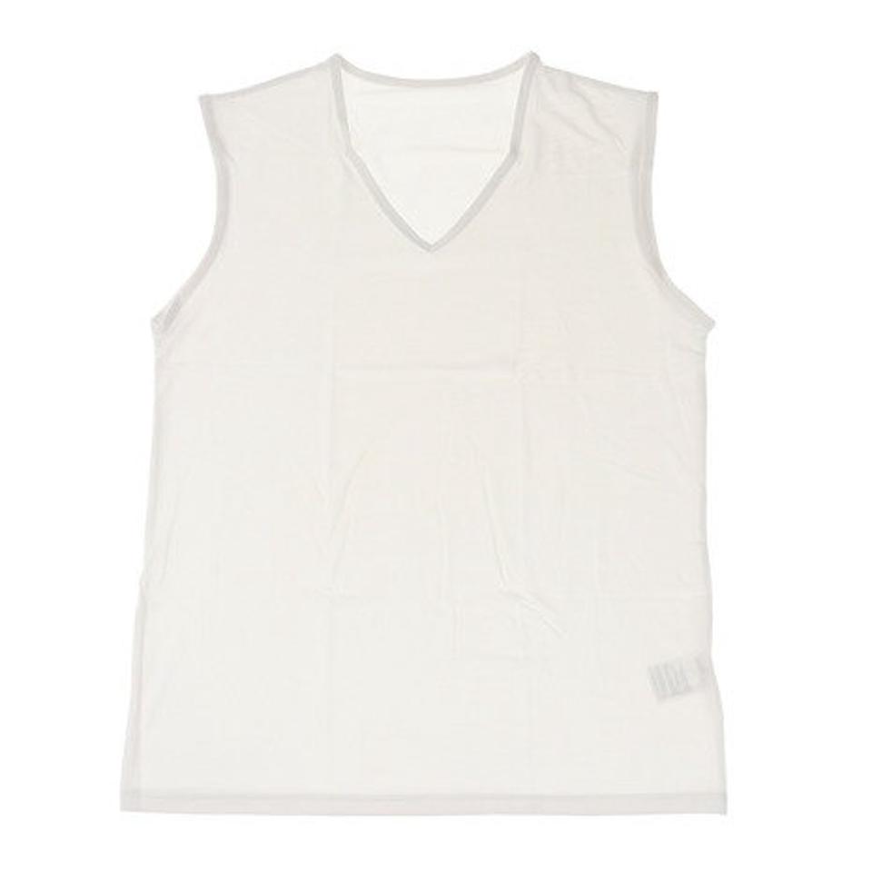 エーシーピージー(ACPG)(メンズ)ドライプラスクールメッシュ ノースリーブVネックシャツ 891PA1GC8747WHT