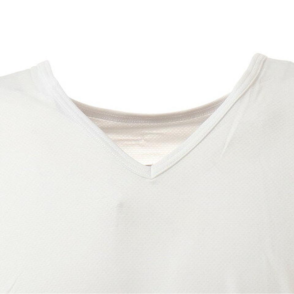 エーシーピージー(ACPG)(メンズ)ドライプラスクールメッシュ 半袖Vネックシャツ 891PA1GC8746WHT