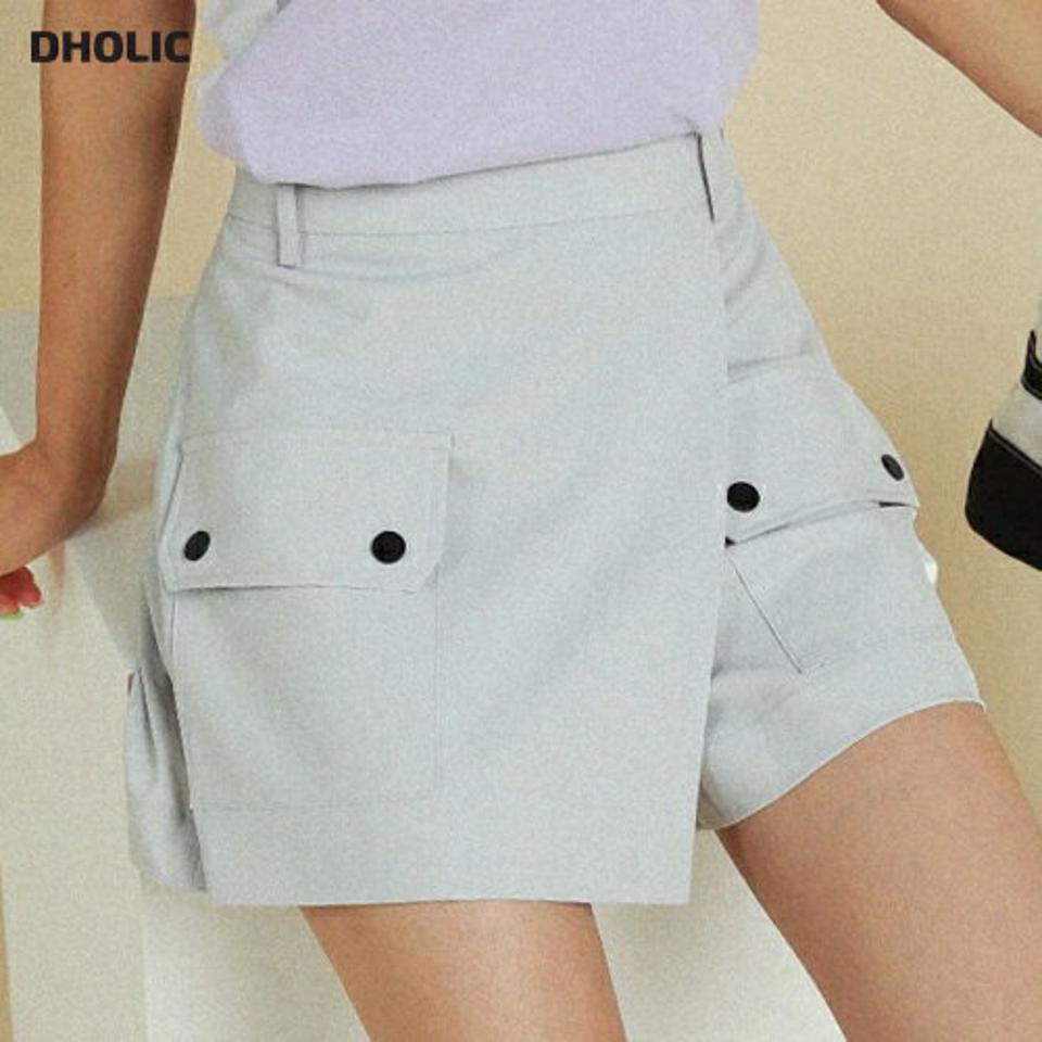 フラップポケットキュロットパンツ・全2色・02799 レディース 【pt】パンツ ズボン ショートパンツ 短パン キュロット 単色 無地 シンプル カジュアル ハイウエスト ベルトループ 運動 スポーツ 春 夏 秋 韓国ファッション GOLFWEAR ゴルフウェア