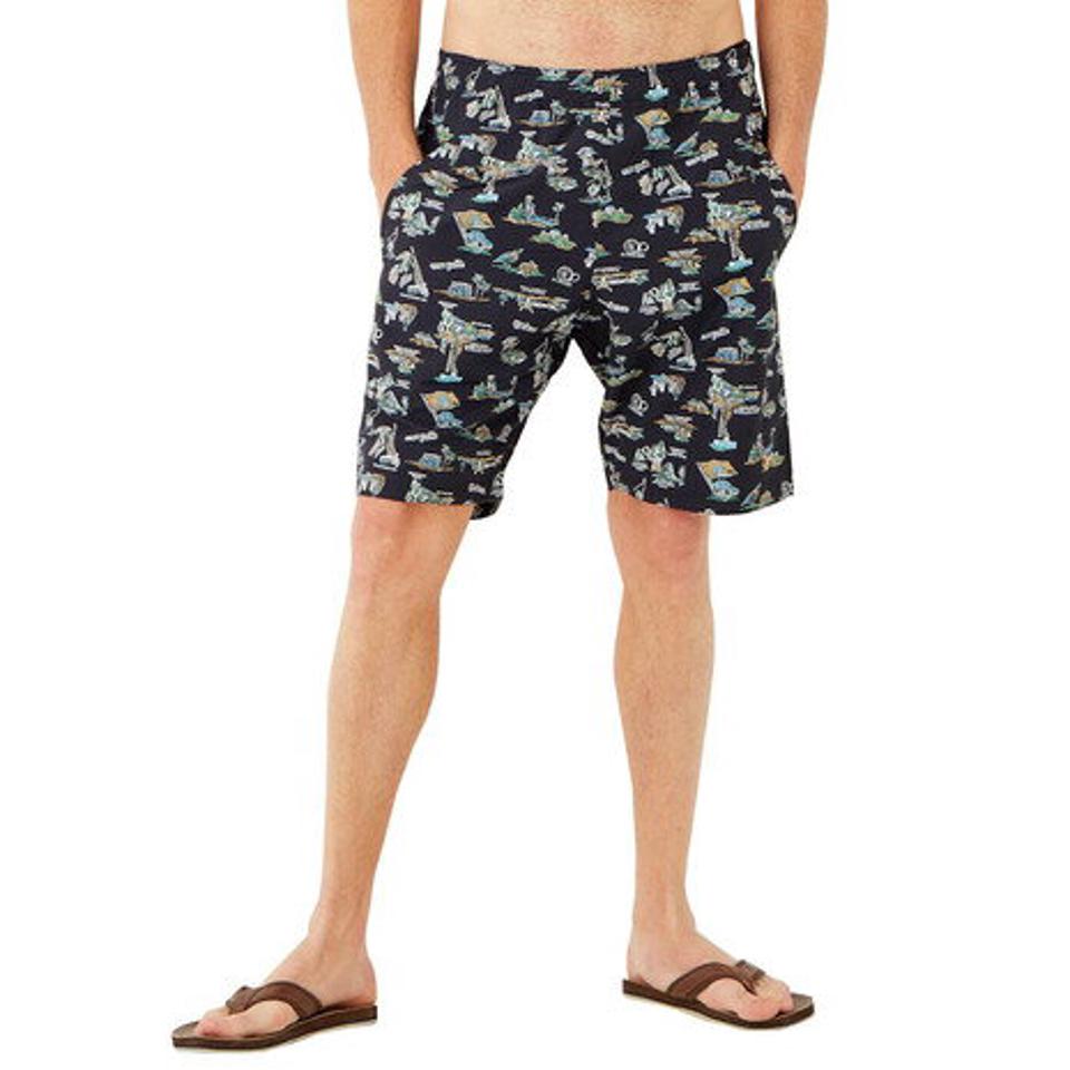 【5点以上で10%OFFクーポン!8/7まで】オーシャンパシフィック(Ocean Pacific) プリント柄 サーフトランクス 510441 BLK (メンズ)