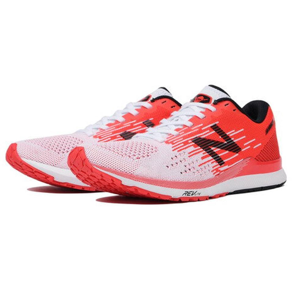 ニューバランス（new balance）（レディース）ランニングシューズ ホワイト レッド ハンゾー HANZO C W B2 WHANZCW2B マラソン レディース 靴 シューズ