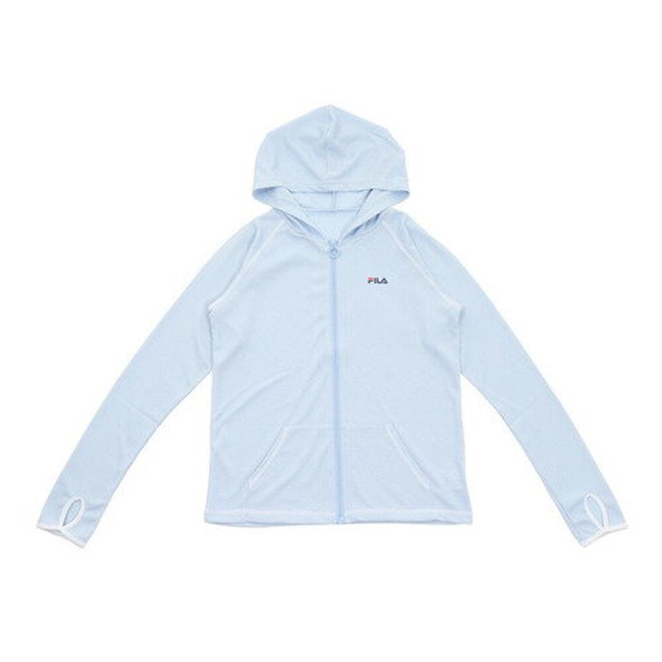 【5点以上で10%OFFクーポン!8/11まで】フィラ(FILA) ジュニア ガールズラッシュガード ジップ パーカー 長袖 120872SAX サックス UVカット 日焼け防止 (キッズ)