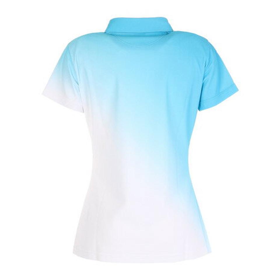 デサントゴルフ(DESCENTEGOLF)(レディース)ゴルフウェア クーリストドライキューブライジンググラデーションプリントシャツ DGWPJA01OP-SA00