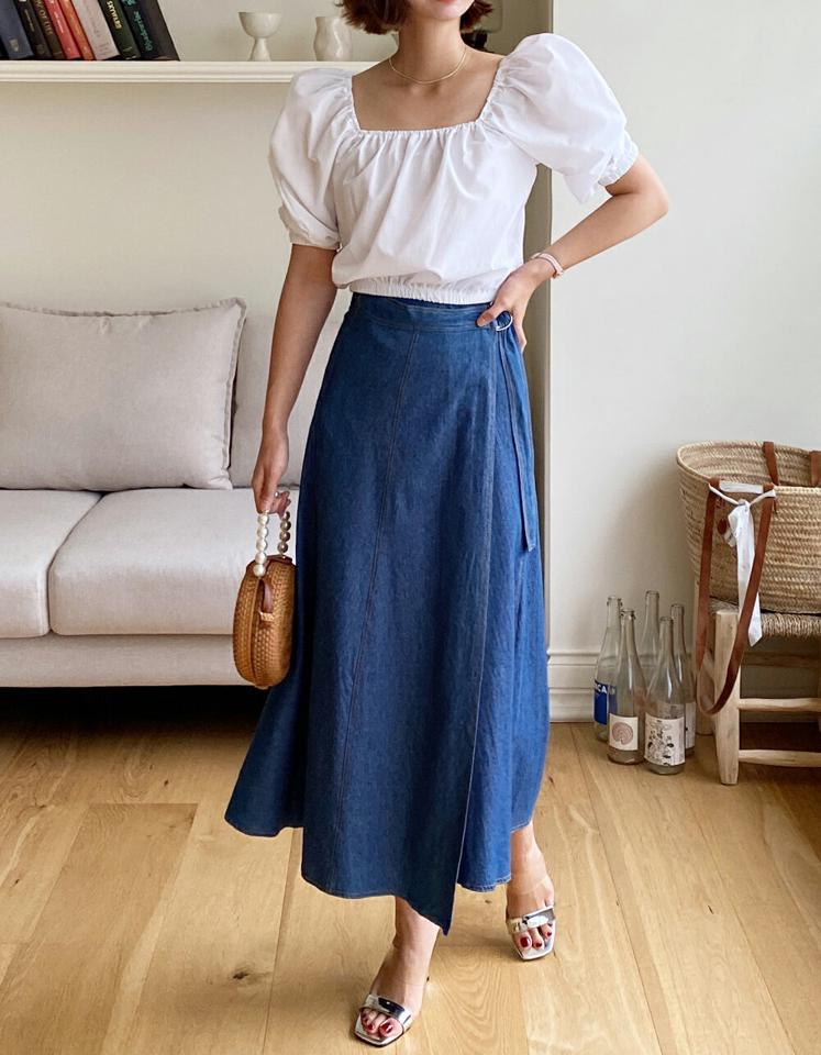 2WAYパフクロップドブラウス・全3色・t01365 レディース 【bl】トップス ブラウス 半袖 オフショルダー 肩出し パフスリーブ 二の腕カバー ハーフスリーブ クロップド丈 スクエアネック デコルテ 単色 無地 フェミニン かわいい 夏 韓国ファッション