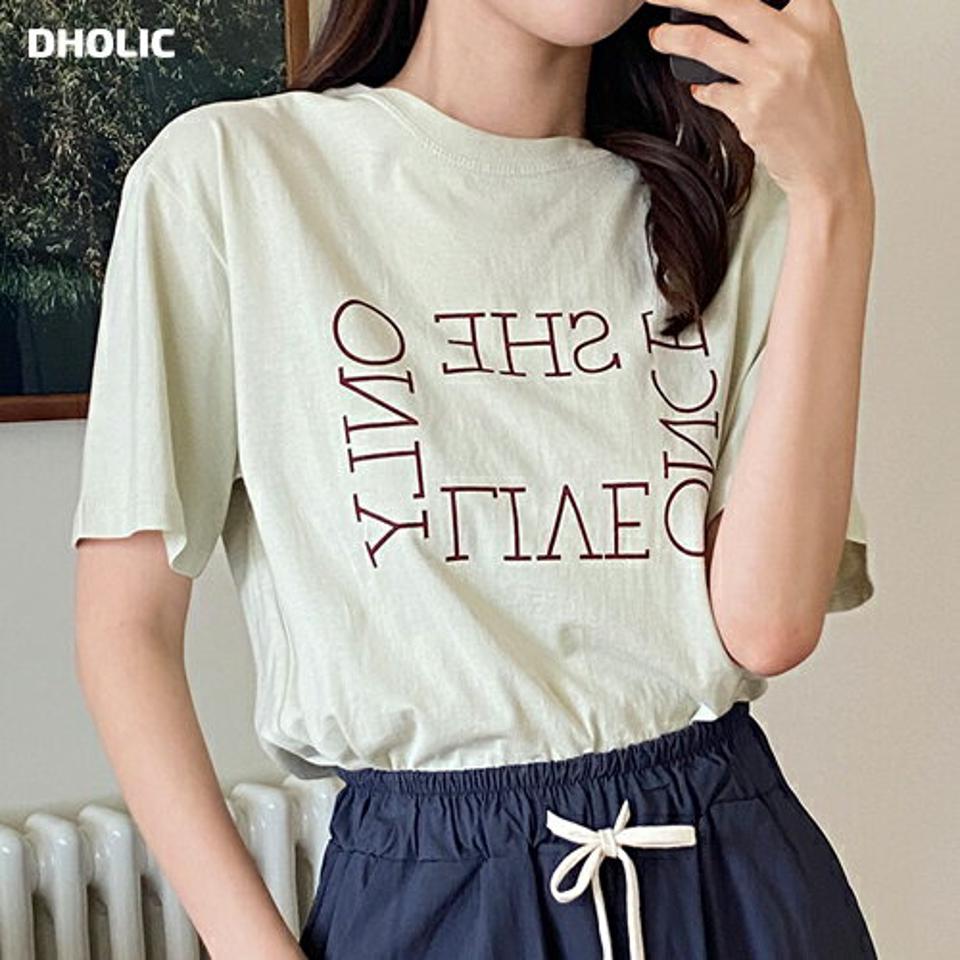 スクエアレタリングTシャツ・全3色・t01362 レディース 【tops】トップス Tシャツ 半袖 ロゴ レタリング カジュアル ラフ ラウンドネック 大人 コットン 綿 ピスタチオ ミントグリーン 緑 春 夏 韓国ファッション