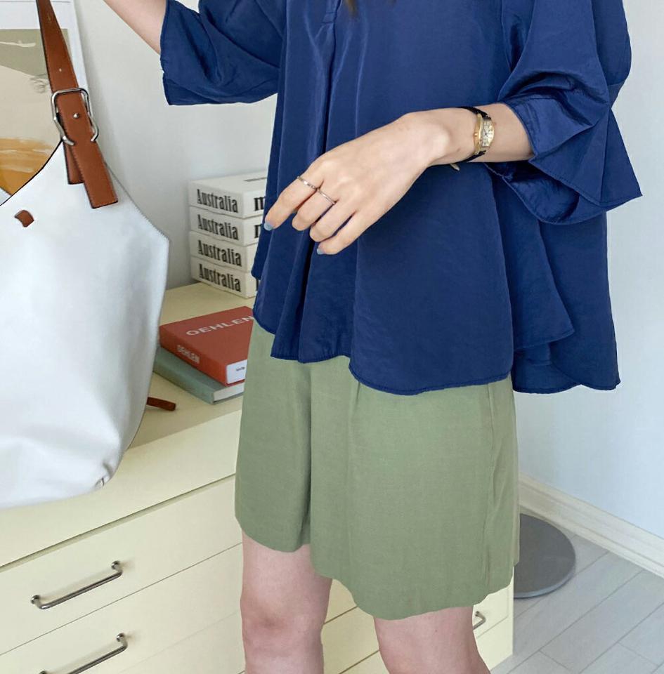 【10%OFF】ボタンポイントショートパンツ・全4色・b72685 レディース 【pt】パンツ ミニ丈 ショート丈 単色 無地 シンプル ベーシック ボタン タック ショーパン 短パン 春 夏 カジュアル ハイウエスト 春 夏 緑 韓国ファッション ハイホリHIHOLLI セール SALE