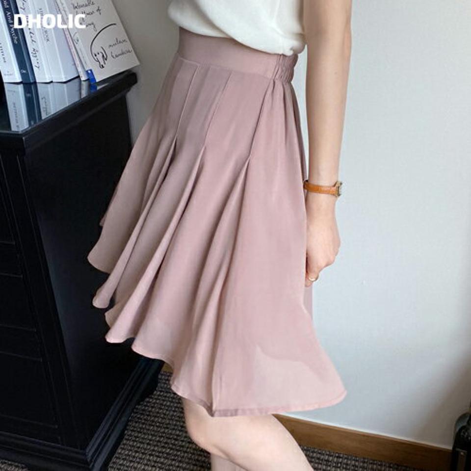 【10%OFF】シフォンフレアハーフパンツ・全3色・b72684 レディース 【pt】ミニ丈 パンツ シフォン 単色 無地 プリーツ ハーフ丈 フレア スカート風 キュロット スカート風 パステル 揺れ感 春 夏 フェミニン ピンク ガーリー 韓国ファッション ハイホリHIHOLLI セール SALE