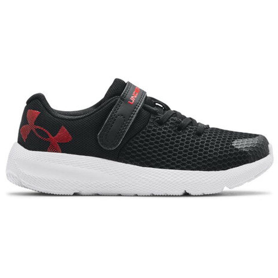 アンダーアーマー（UNDER ARMOUR） ジュニアスポーツシューズ ベルクロ ベルト付き スニーカー パスート2 AC ビッグロゴ 3024485 001 （キッズ）