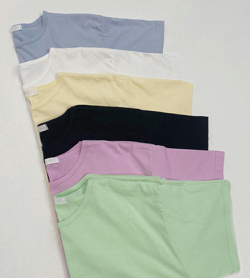 ショートスリーブTシャツ・全6色・t67400 レディース 【tops】トップス Tシャツ 半袖 ラウンドネック 無地T 単色 シンプル ベーシック カジュアル ラフ 黄色 パステル 夏 韓国ファッション