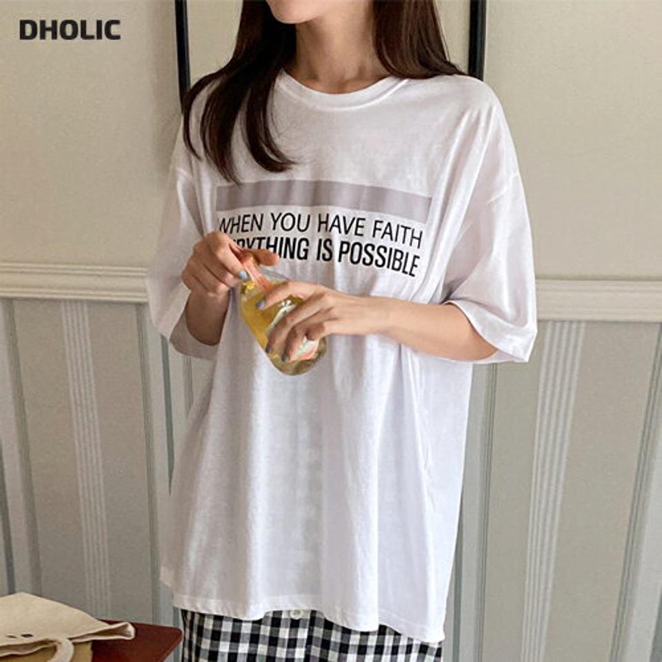 【10%OFF】レタリングルーズTシャツ・全3色・t66964 レディース 【tops】トップス Tシャツ ロゴT 半袖 レタリング ルーズ ゆったり カジュアル ラフ ラウンドネック オーバーサイズ 夏 韓国ファッション セール SALE