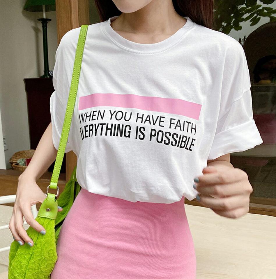 【10%OFF】レタリングルーズTシャツ・全3色・t66964 レディース 【tops】トップス Tシャツ ロゴT 半袖 レタリング ルーズ ゆったり カジュアル ラフ ラウンドネック オーバーサイズ 夏 韓国ファッション セール SALE