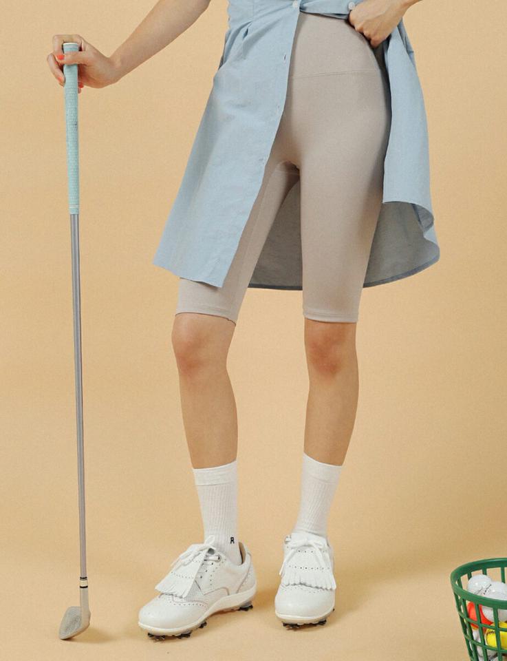 ハーフレギンス・全4色・b02899 レディース 【pt】レギンス ハーフ丈 半ズボン ハーフパンツ 単色 無地 シンプル カジュアル ラフ タイト スポーツ 運動 ウエストゴム ベージュ 春 夏 秋 韓国ファッション GOLFWEAR ゴルフウェア
