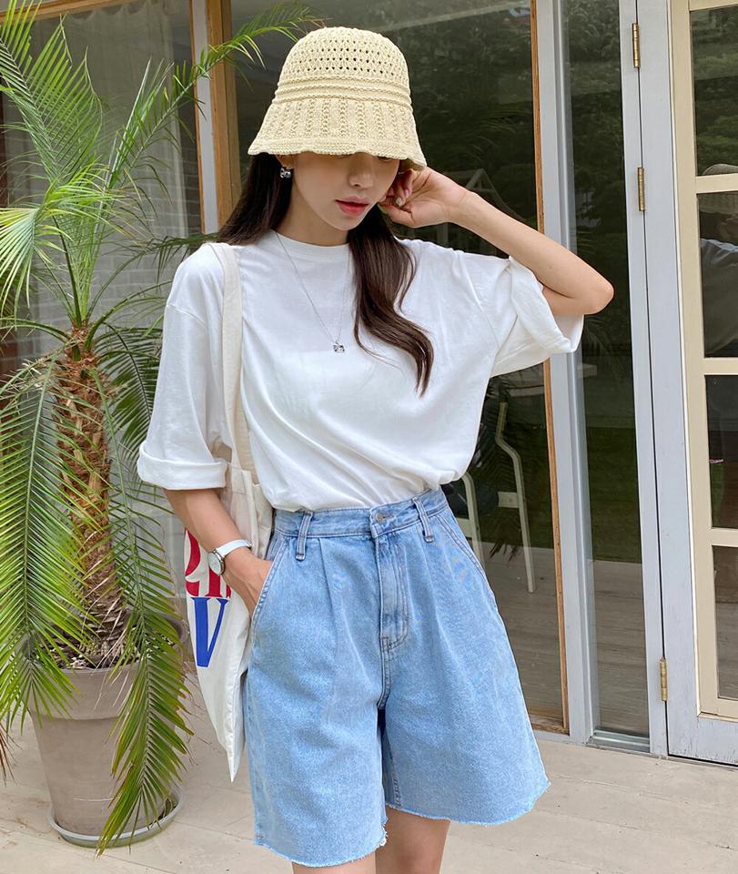 ラウンドネックロングTシャツ・全9色・t68096 レディース 【tops】トップス Tシャツ 七分袖 七分丈 7分袖 7分丈 オーバーサイズ ゆったり ルーズ 単色 無地 シンプル ベーシック ラフ 楽ちん 黄色 水色 ラウンドネック 夏 韓国ファッション