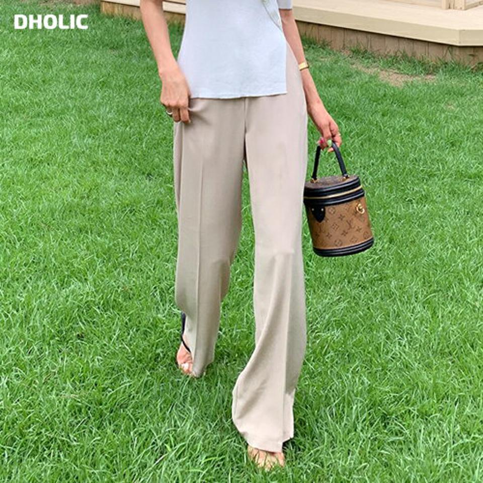 バックゴムストレートスラックス・全4色・b68115 レディース 【pt】パンツ ズボン スラックス ロングパンツ ストレート 単色 無地 シンプル ベーシック 大人 オフィスカジュアル フルレングス ハイウエスト ベージュ 春 夏 韓国ファッション