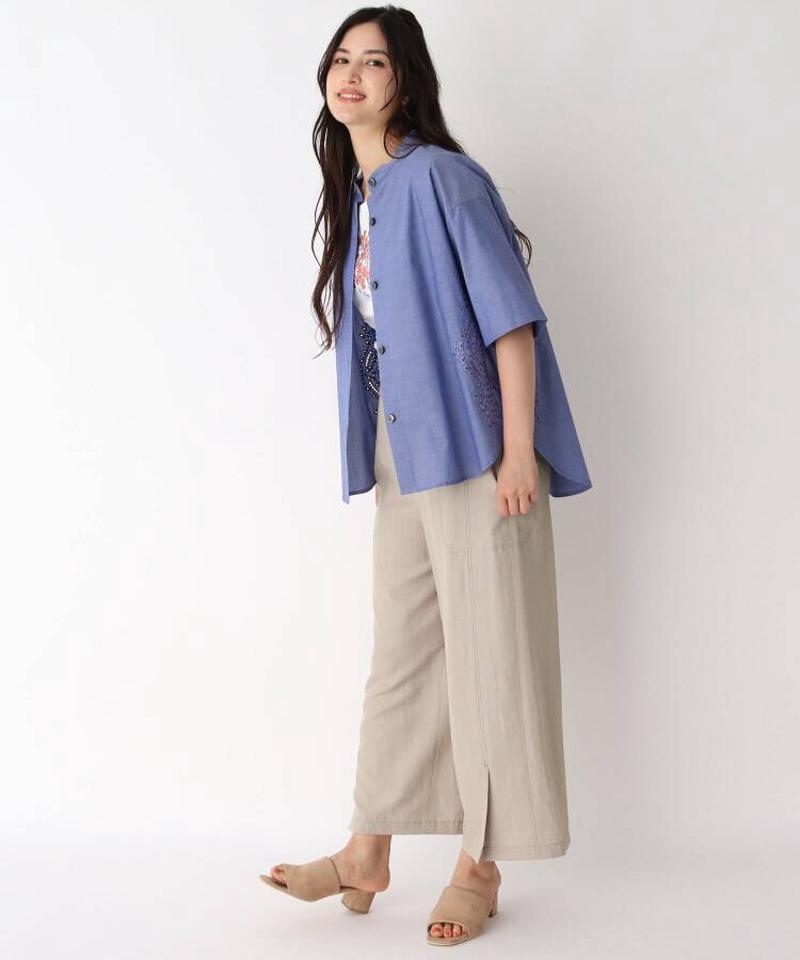 シャンブレーワイドパンツ