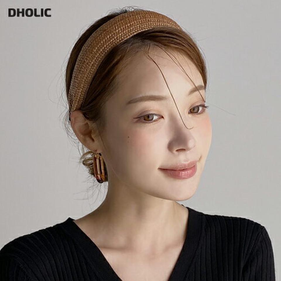 ラタンワイドカチューシャ・全2色・d72731 レディース 【acc】カチューシャ ワイド ラタン ヘアアクセサリー 太め 春 夏 カジュアル 茶色 ブラウン かわいい 可愛い 大人 シンプル 単色 柄 模様 髪飾り 韓国ファッション ハイホリHIHOLLI
