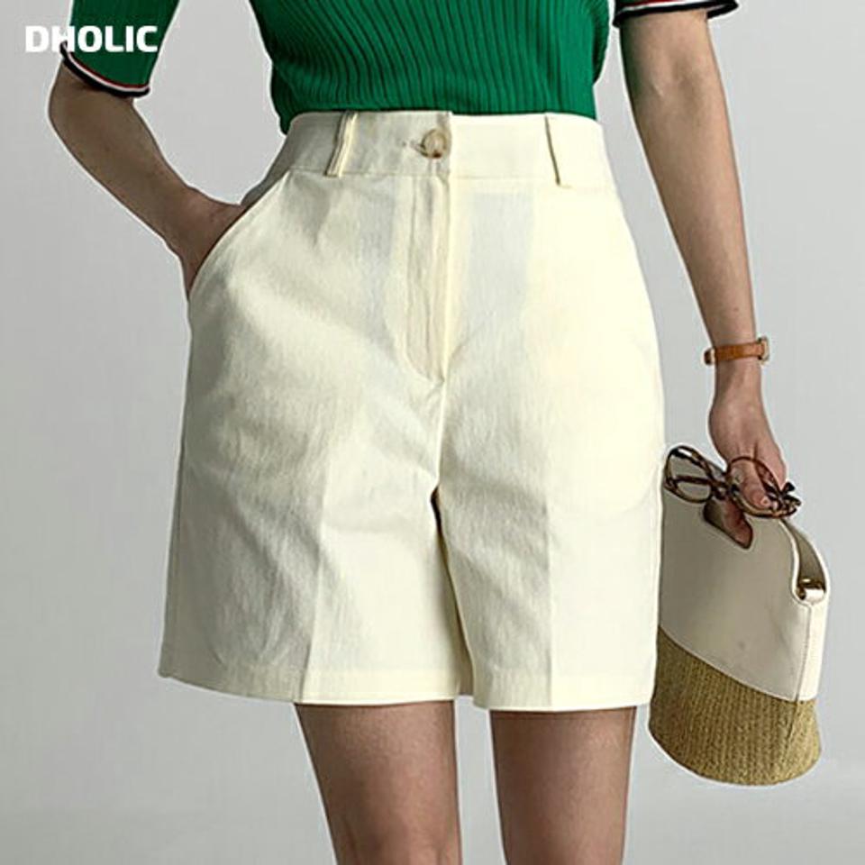 ストレートショートパンツ・全4色・t72750 レディース 【pt】パンツ ショート丈 ミニ丈 ショーパン ショートパンツ 単色 パステル ストレート 短パン ハイウエスト ダーツ ワイド 春 夏 カジュアル 黄色 韓国ファッション ハイホリHIHOLLI