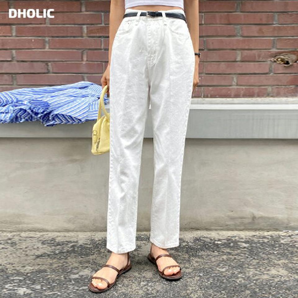 コットンカラーテーパードパンツ・全4色・t01011 レディース 【pt】パンツ ズボン テーパードパンツ ロングパンツ コットン 綿 単色 無地 シンプル ベーシック 大人 カジュアル 白 ベルトループ センタープレス ハイウエスト 春 夏 韓国ファッション