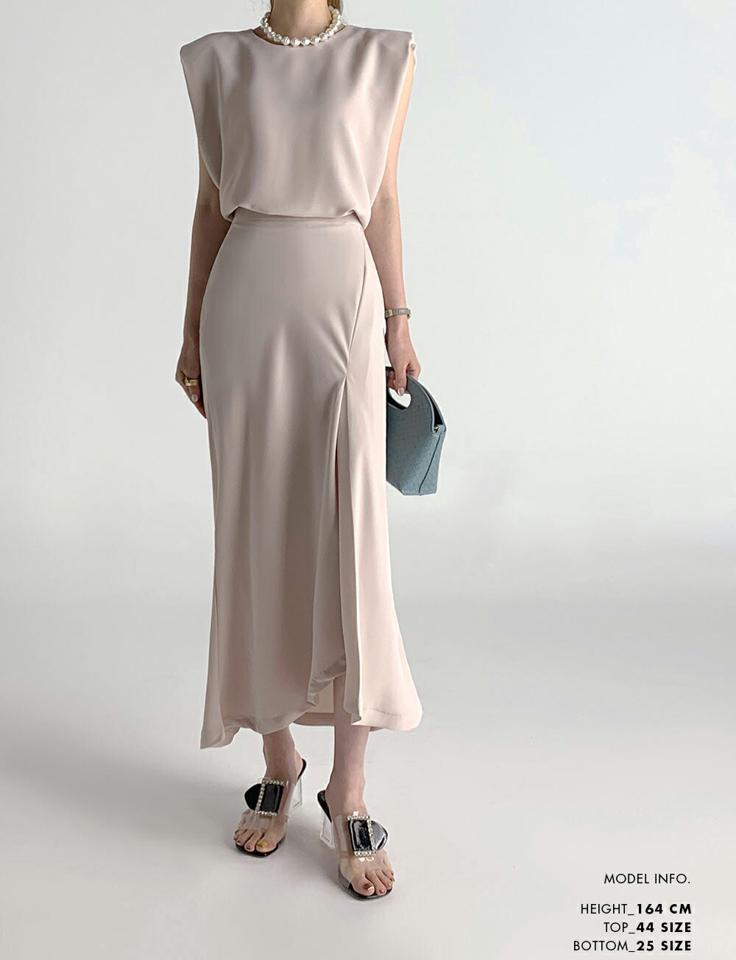 フレンチスリーブブラウス・全3色・b72720 レディース 【bl】ブラウス トップス フレンチスリーブ ノースリーブ スリーブレス 単色 無地 シンプル ベーシック 肩パッド 春 夏 大人 白 オフィスカジュアル 韓国ファッション ハイホリHIHOLLI