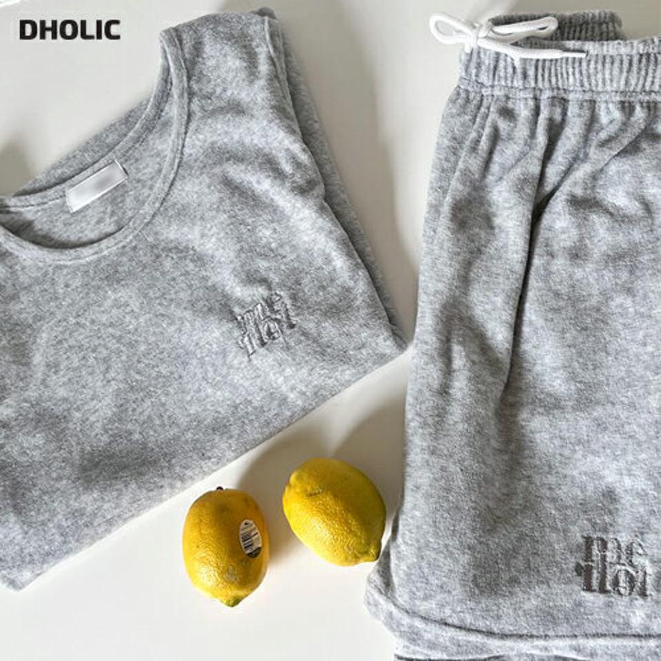 【10%OFF】刺繍タンクトップ&ストリング付ショートパンツSET・全3色・t01007 レディース 【pt】セットアップ setup トップス タンクトップ スリーブレス ノースリーブ ショートパンツ ロゴ 刺繍 タオル地 メランジ 単色 無地 ウエストゴム 夏 韓国ファッション セール SALE