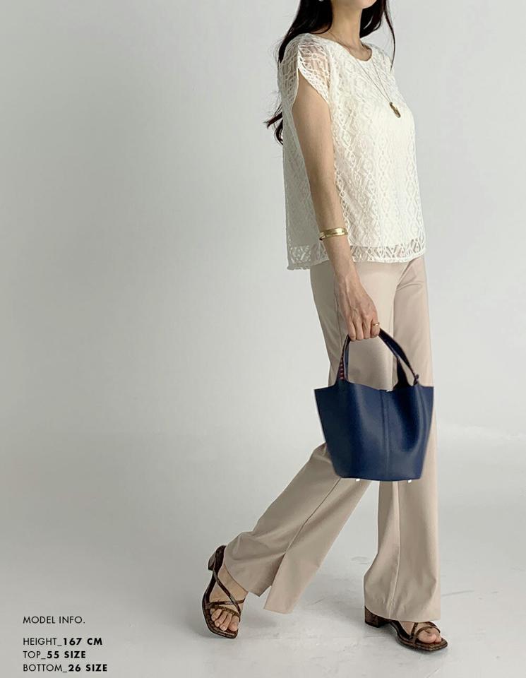 【10%OFF】レースブラウス・全2色・t72700 レディース 【bl】ブラウス トップス 半袖 柄 模様 レース 総柄 総レース フレンチスリーブ きれいめ オフィスカジュアル 上品 かわいい 可愛い フェミニン 春 夏 白 ホワイト 韓国ファッション ハイホリHIHOLLI セール SALE