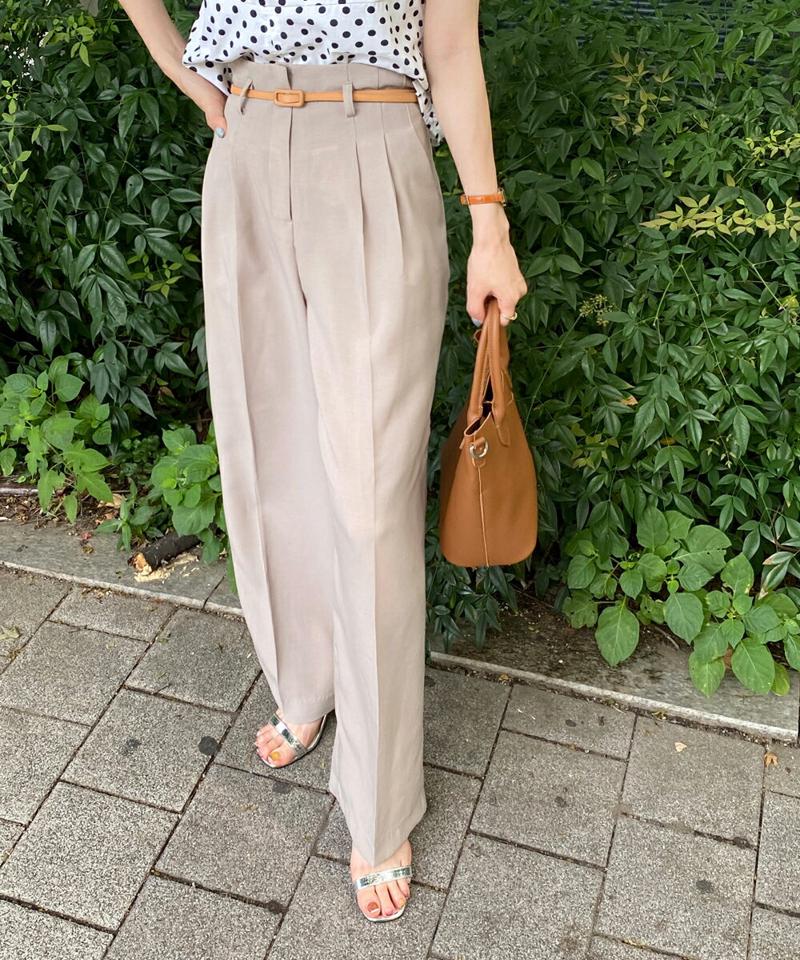 【10%OFF】ツータックストレートスラックス・全2色・t00874 レディース 【pt】パンツ ロング丈 スラックス 単色 無地 シンプル オフィスカジュアル ツータック ストレート 体型カバー ストレート 春 夏 フェミニン ベージュ 韓国ファッション ハイホリHIHOLLI セール SALE