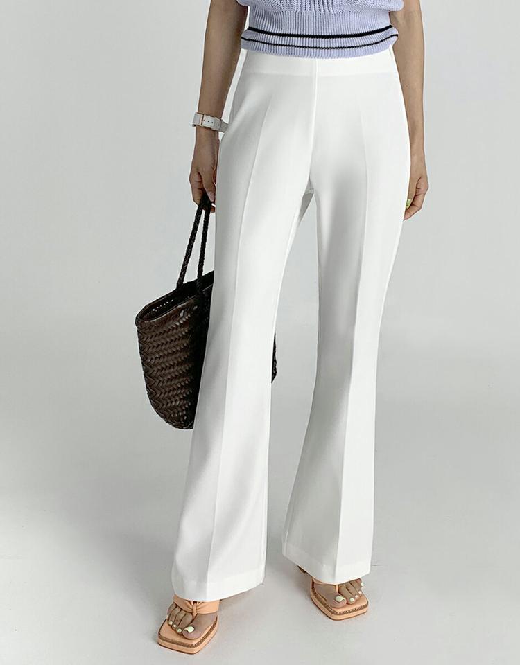 【10%OFF】ハイウエストフレアスラックス・t67464 レディース 【pt】パンツ ズボン スラックス ロングパンツ フレア 単色 無地 シンプル ベーシック カジュアル 大人 きれいめ オフィスカジュアル ハイウエスト フルレングス ダーツ 春 夏 韓国ファッション セール SALE