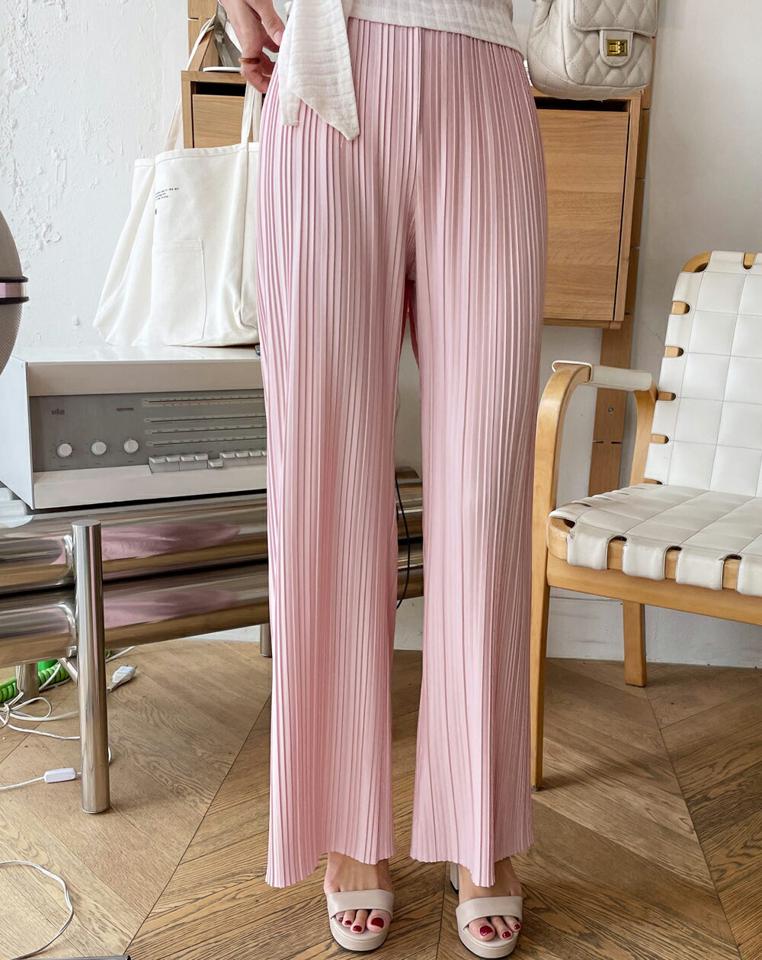 【10%OFF】プリーツワイドパンツ・t67019 レディース 【pt】パンツ ズボン プリーツ ワイド ロングパンツ ウエストゴム 単色 無地 シンプル 上品 大人 ラフ 楽ちん きれいめ カジュアル 体型カバー 夏 韓国ファッション セール SALE