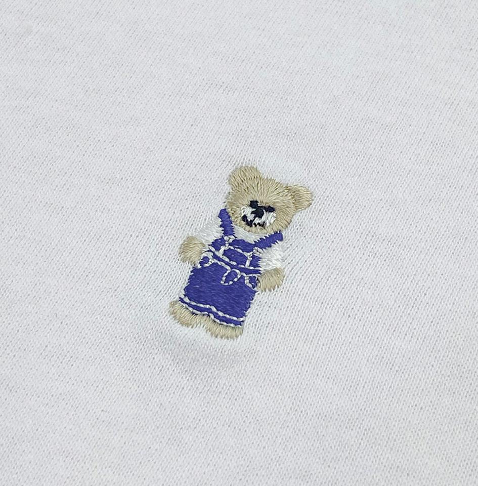【10%OFF】ベア刺繍Tシャツ・t02942 レディース 【tops】トップス Tシャツ 半袖 シンプル ワンポイント 刺繍 くま クマ かわいい 可愛い ラウンドネック カジュアル ラフ コットン 綿 春 夏 韓国ファッション セール SALE