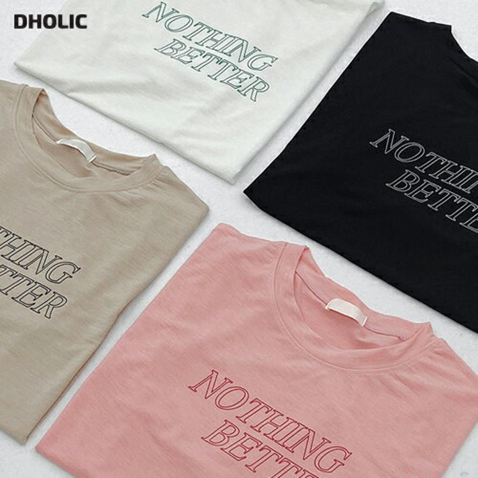 NOTHING BETTER半袖Tシャツ・t02944 レディース 【tops】トップス Tシャツ 半袖 ロゴ レタリング シンプル ロゴT ラウンドネック カジュアル ラフ ピンク 夏 韓国ファッション