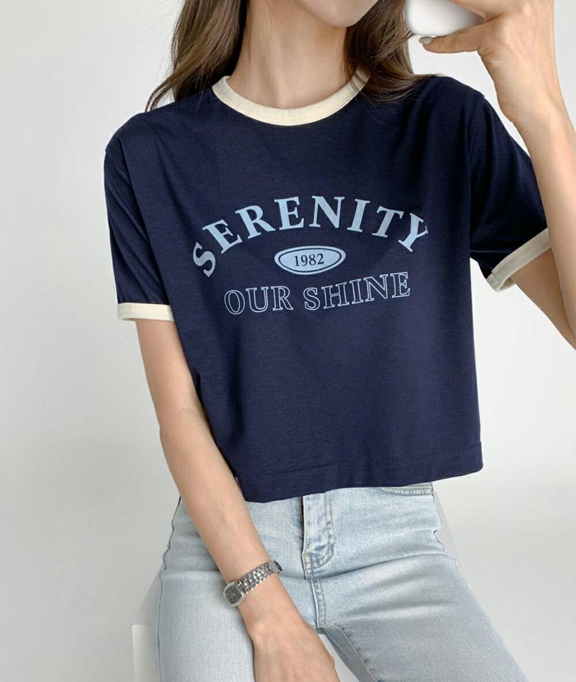 【10%OFF】SERENITY配色Tシャツ・t02945 レディース 【tops】トップス Tシャツ 半袖 ハーフスリーブ 配色 ロゴ レタリング リンガ—Tシャツ ラウンドネック 韓スト ストリート カジュアル ピンク 夏 韓国ファッション セール SALE