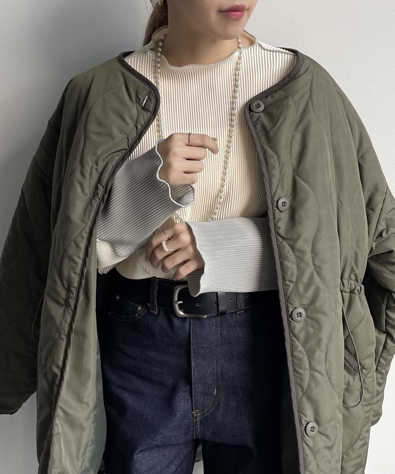 袖先配色プリーツメロープルオーバー