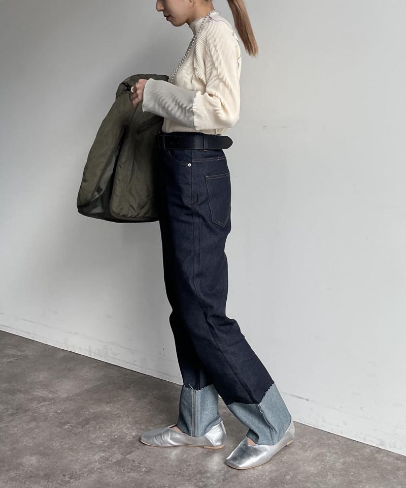 袖先配色プリーツメロープルオーバー