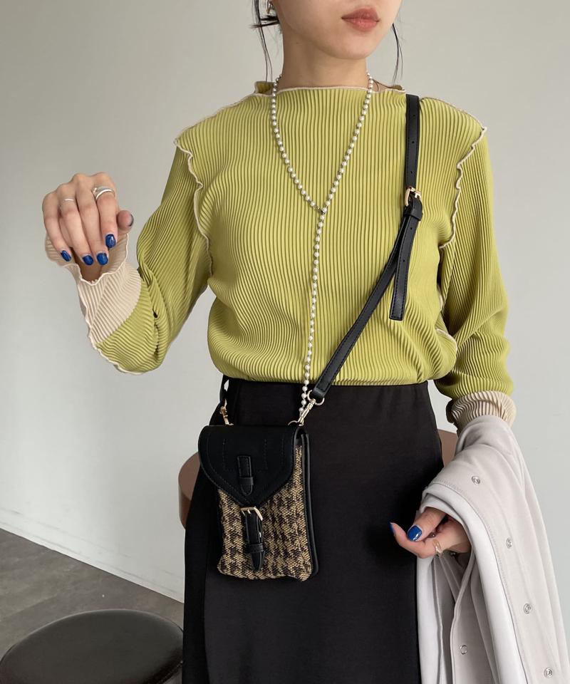 袖先配色プリーツメロープルオーバー