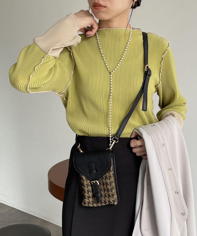 袖先配色プリーツメロープルオーバー