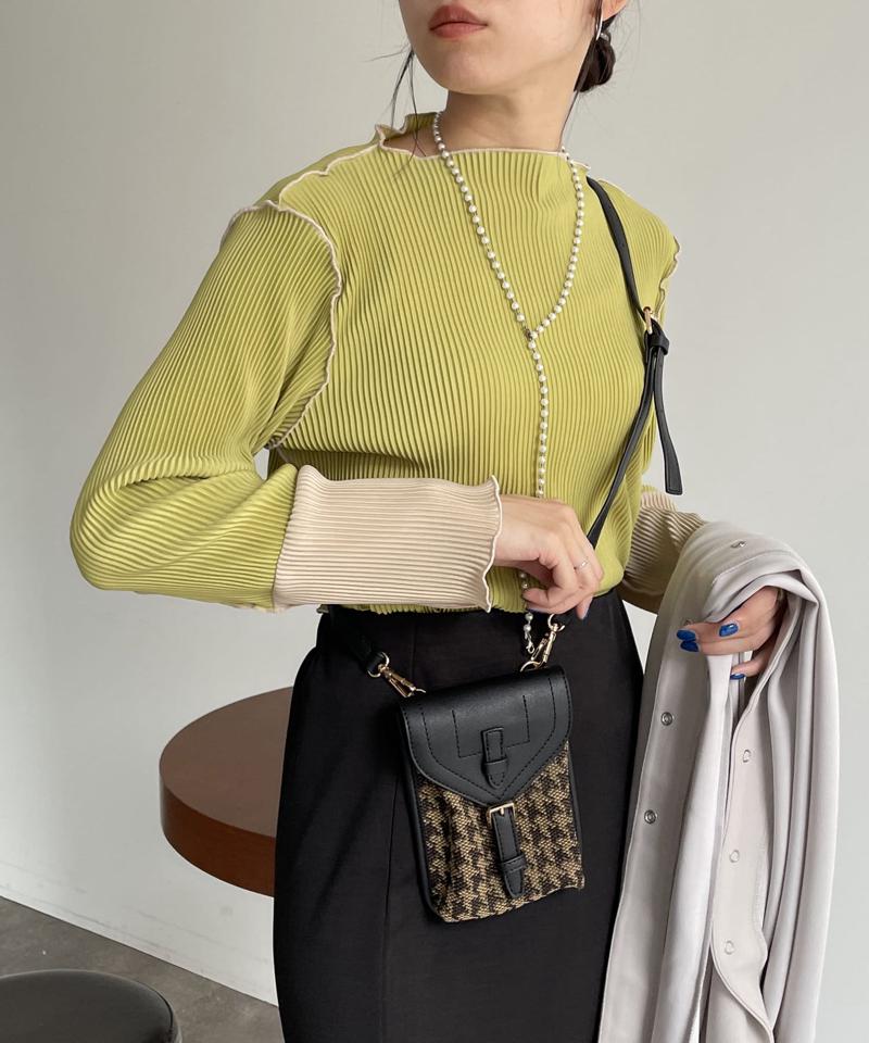 袖先配色プリーツメロープルオーバー