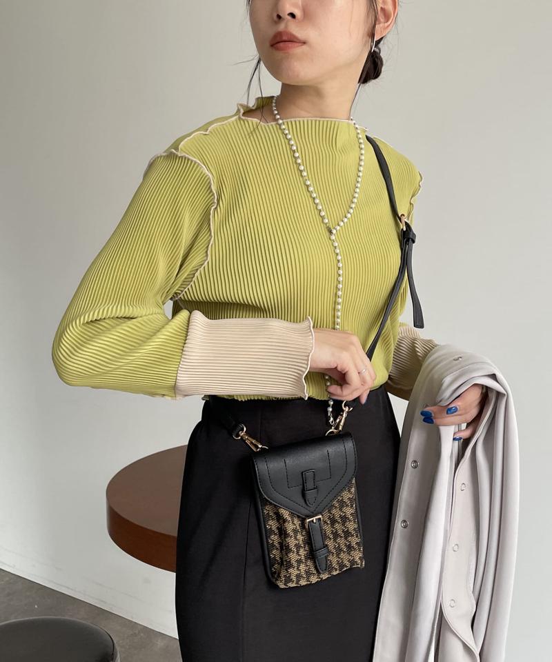 袖先配色プリーツメロープルオーバー